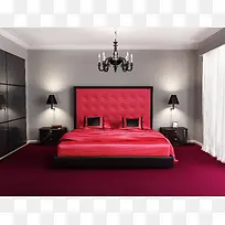 欧式红色软床背景