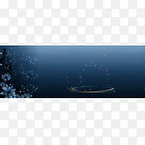 香水蓝色奢华花束唯美背景banner