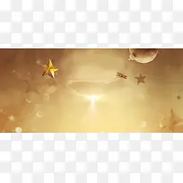 金色星星背景banned装饰