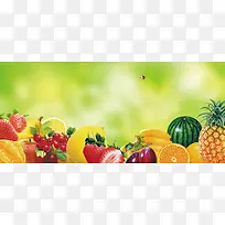 商超新鲜水果活动海报背景模板