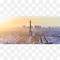 巴黎黄昏背景图