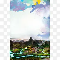 桂林风景旅游海报背景素材