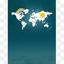 创意323世界气象日天气预报天空气候海报