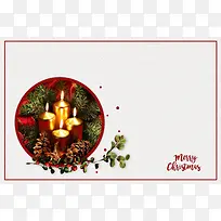 圣诞节蜡烛小清新纹理卡片背景素材