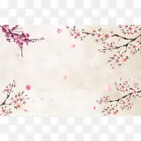 中国风桃花朵朵开背景素材