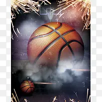 篮球对抗比赛海报背景素材