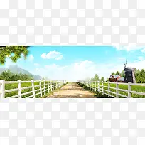 国外旅游清新唯美背景banner
