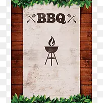 美式烧烤BBQ烤炉海报背景
