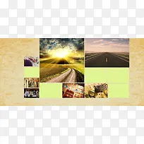 学生毕业纪念册青春照片墙背景banner