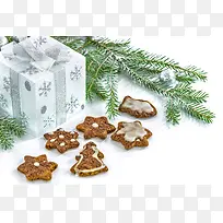 欧式圣诞节小饼干礼盒背景素材