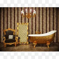 欧式浴缸沙发等室内家具背景素材