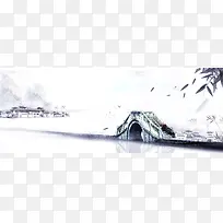 中国风水墨古桥背景素材