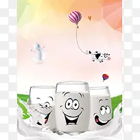 新鲜牛奶创意海报背景