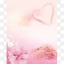 粉色梦幻浪漫花瓣爱心母亲节背景