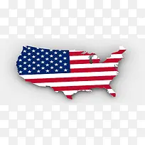 美国地图与国旗背景图片