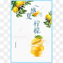 简约夏季饮品柠檬汁海报背景素材