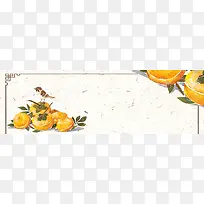秋天黄色纹理banner海报背景