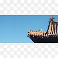 中式传统屋顶背景图