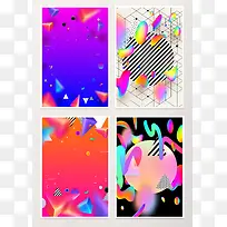 时尚创意渐变蒸汽波抽象背景图