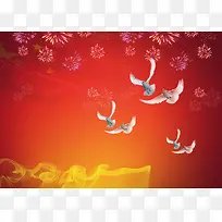 烟花绽放庆祝党的生日背景素材