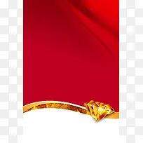 红色绸缎金色磨砂钻石装饰企业文化背景素材