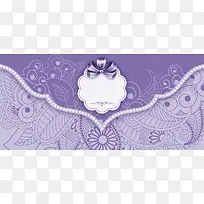 奢华婚礼蕾丝纹理紫色banner背景