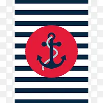 海事条纹锚海报背景素材
