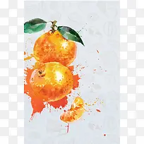 灰色背景手绘柑橘海报