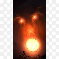 灾难科幻黑色魔鬼H5背景