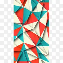 几何组合彩色立体三角背景H5背景