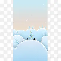 白色雪地圣诞背景图