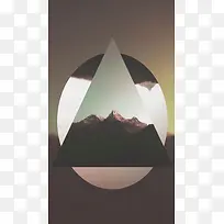 几何穿插风景背景灰色背景H5背景