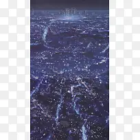蓝色城市夜景手机端H5背景