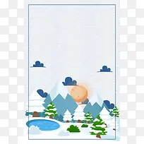 二十四节气冬季海报背景素材