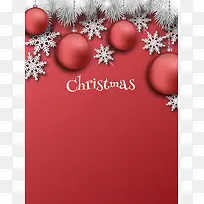 简约红色时尚圣诞快乐节日促销海报