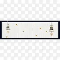 圣诞节插画风白色极简banner