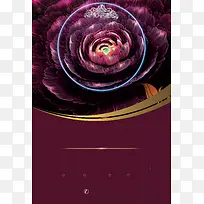 大气鲜花画册紫色背景素材