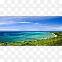 蔚蓝色的海岸背景