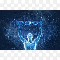 DNA分子结构海报背景