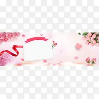粉色清新唯美花朵感恩节促销电商