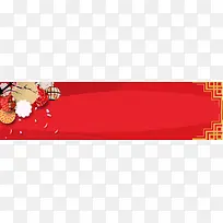 鸡年红色花朵狂欢淘宝海报banner背景