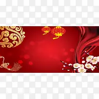 新年喜庆红色海报背景