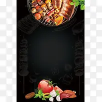 美食烤肉海报背景