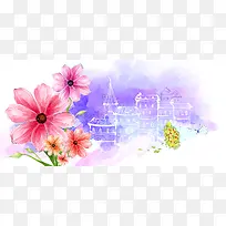 手绘花朵背景