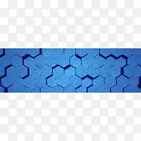 六角形蓝格背景图