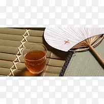 日系清新文艺茶道背景