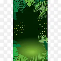 绿色丛林手绘矢量背景图