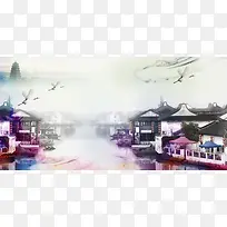 江南水乡背景