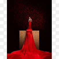红裙时尚背景素材