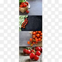 红色新鲜番茄背景